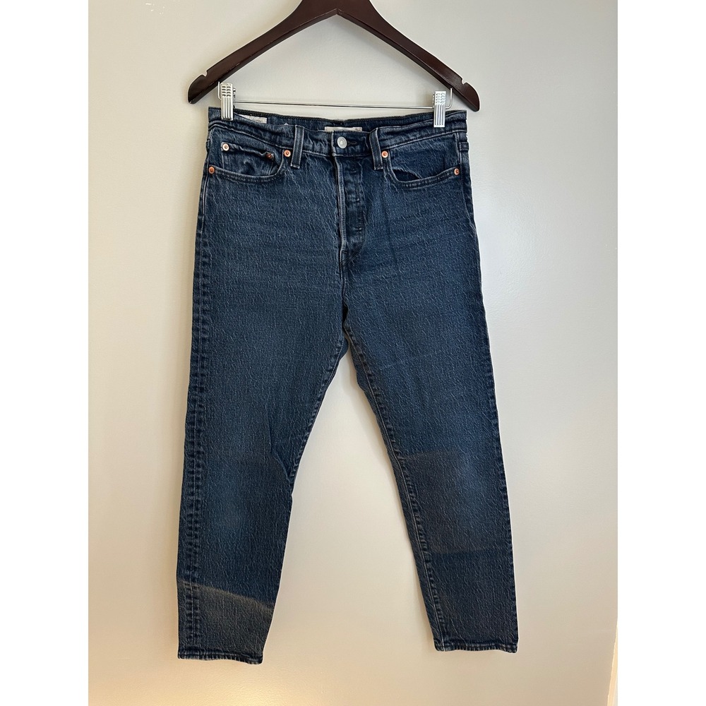 Levi's Wedgie Straight Jeans Women 29 Dark Wash EUC High Rise Button Fly Premium